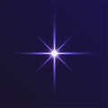 Bright white star on a dark blue background.